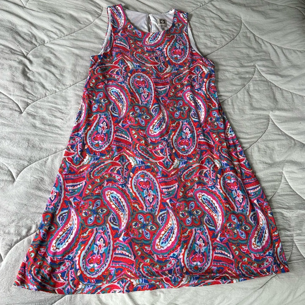 Anne Klein multi color paisley midi dress